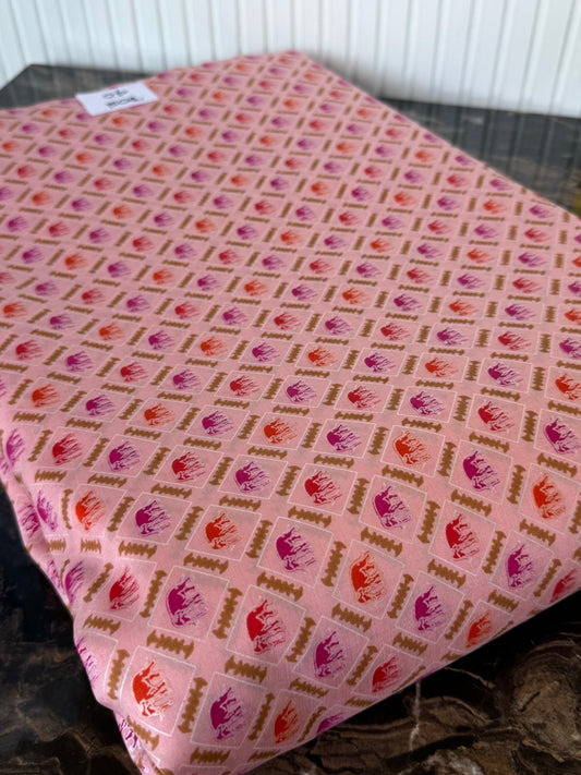 Thai Silk Printed Silk Pink Coarse texture (SKU-34784)