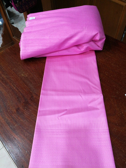 (Dress cloth) plain colored silk with stripes (ground cloth 2 meters + pattern 2 yards) pink lotus petal, code B7C-NY06026610