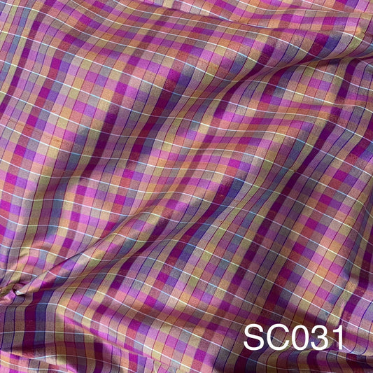 Thai Silk Checked / Plaid Weave Coarse texture (SKU-33428)