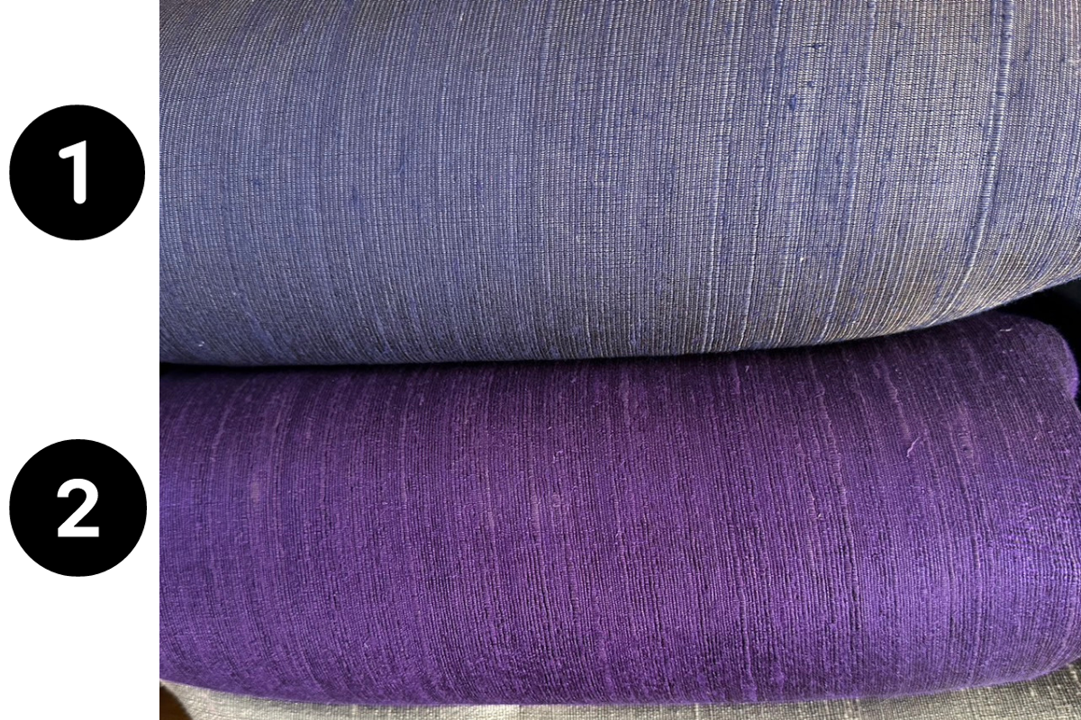 Solid-colored silk, homemade silk with silk pellets, real silk, purple, cut and sold by the yard, code D-ST-1220661