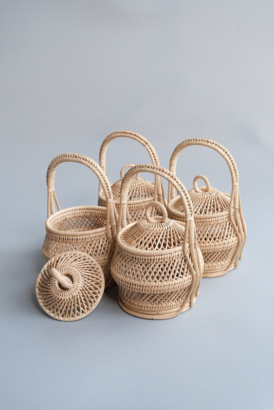 Wicker basket, mini pumpkin shape, code BK-35-2657