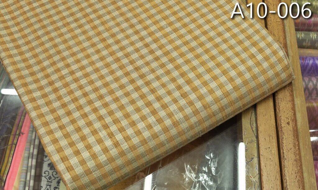 Yellow corrugated plaid pattern silk, sold in multiples, code A10-006.