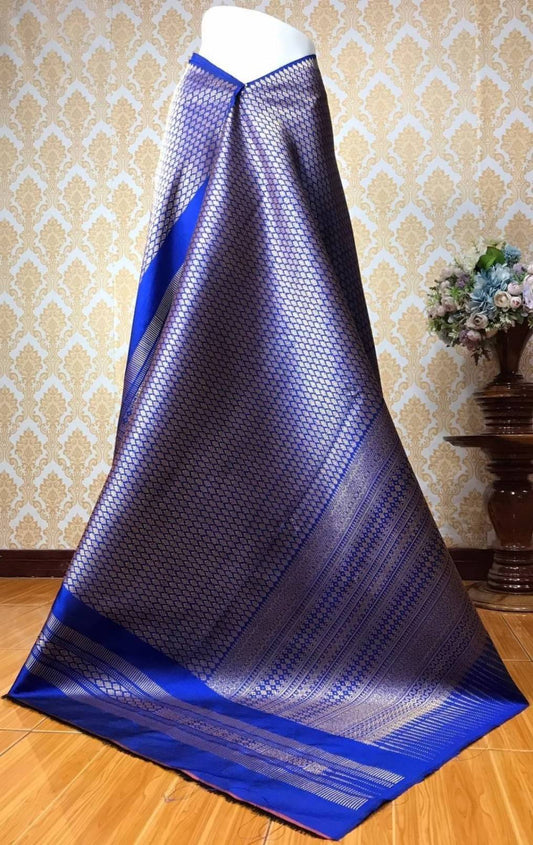 Surin silk skirt, real silk, 27 tako, blue, code N11-KN-1126662009