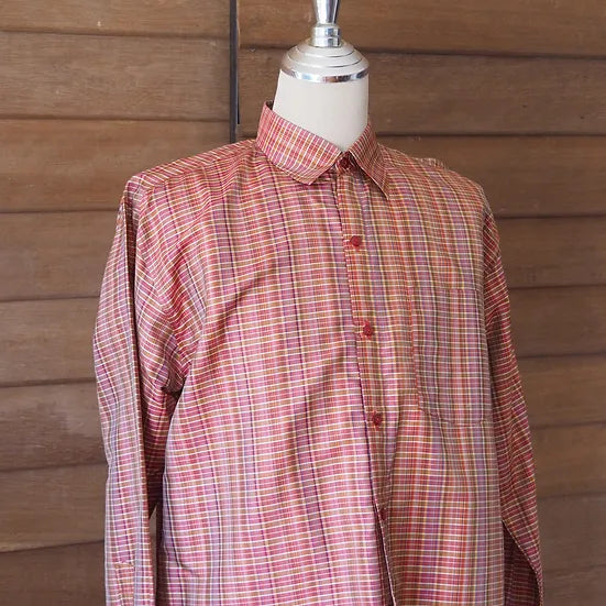 long sleeve shirt plaid silk Pink and purple, code DN-CT-SKUSLS020