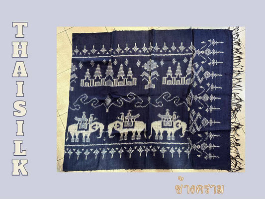 Large silk shawl with a woman's face, ruffled hem, size 105x230cm, elephant pattern, indigo blue, code ZYH-AA-12256615025.