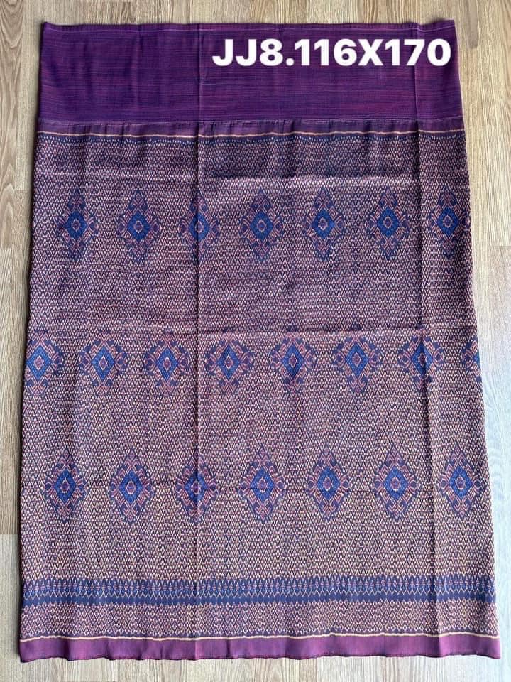 Battambang silk skirt, Mudmee 3 takor, size 116x170cm, Gum Pheng pattern, purple background, code N9-SIL-JJ8