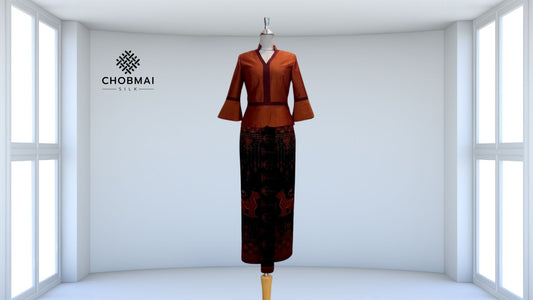 Cutting model, separate pieces, shirt + skirt, silk (fabric not included) chobmai x ARW, code CUT-ARW-0321675