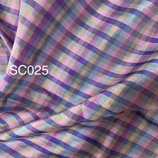 Thai Silk Checked / Plaid Weave Coarse texture (SKU-33420)