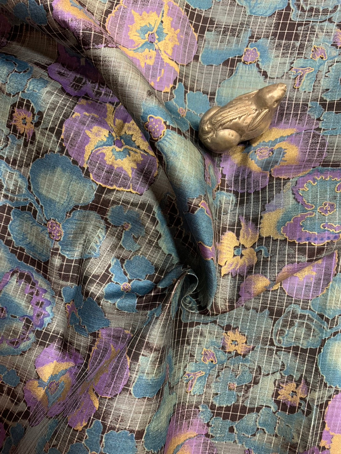 Thai Silk Printed Silk Gray Coarse texture (SKU-25075)