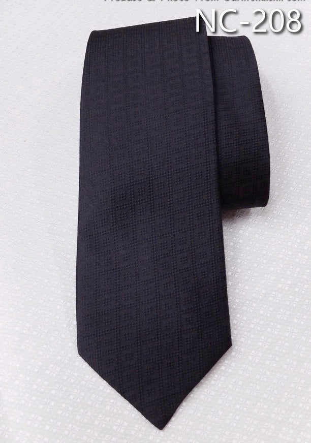 Black silk necktie, code NC-208