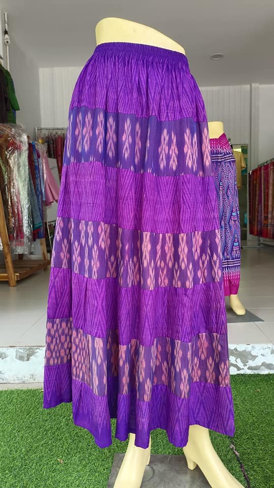 old silk skirt Sewing from pure hand-woven silk, purple, code WM-ND-05246708293.