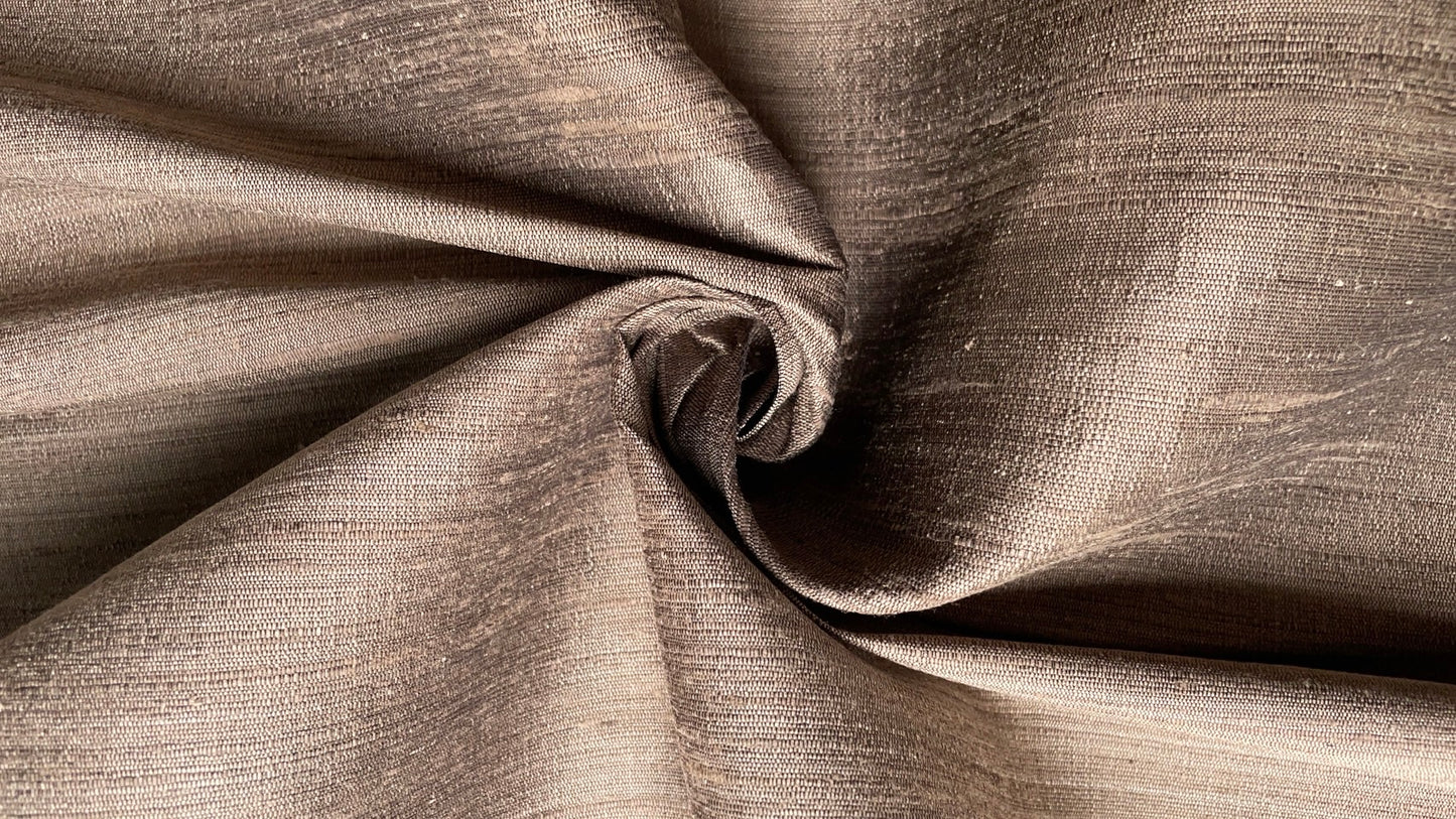 Thai Silk Plain Weave Coarse Handwoven Brown Coarse texture (SKU-44365)