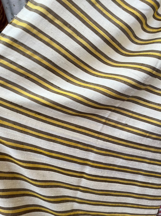 Thai Silk Stripe Pattern White Coarse texture (SKU-39109)