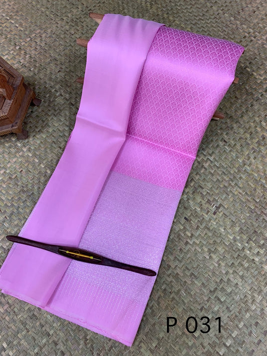 (Dress cloth) Surin silk, silver thread, size 1x4 meters (pattern 2 meters + background color 2 meters), pink background, code N10-AA-P031