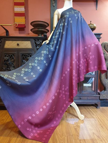 Modern solid-colored silk with 8 tako marble flowers, dyed with a cone top pattern, top and bottom, color slide, shades of blue-purple, choose size, code BT-TT0404661937.