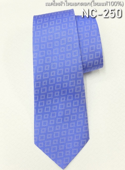 Floral silk necktie Blue-purple, code NC-250