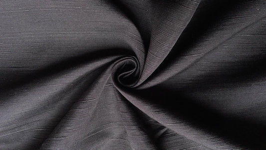 Thai Silk Plain Weave Coarse Handwoven Black Coarse texture (SKU-44359)