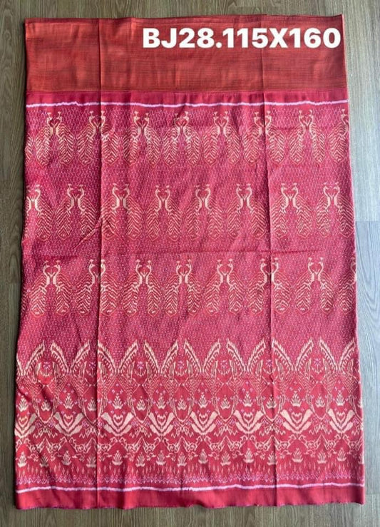 Sin, Battambang, Mai Baan Sao Mue Naturally dyed, size 115x160cm, red, code N9-SIL-BJ28