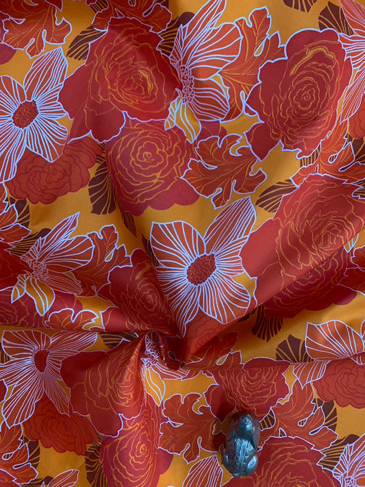 Thai Silk Printed Silk Yellow (SKU-25086)