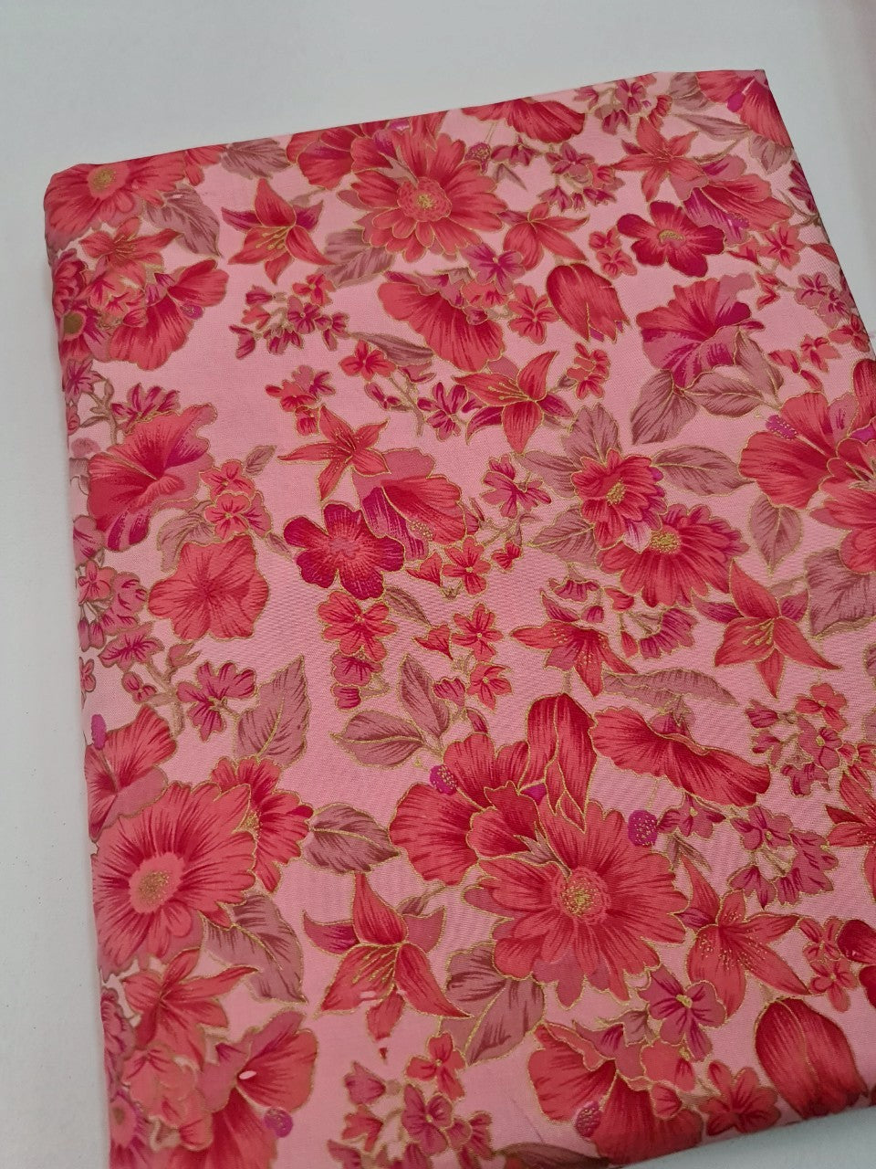 Thai Silk Printed Silk Pink Coarse texture (SKU-42163)