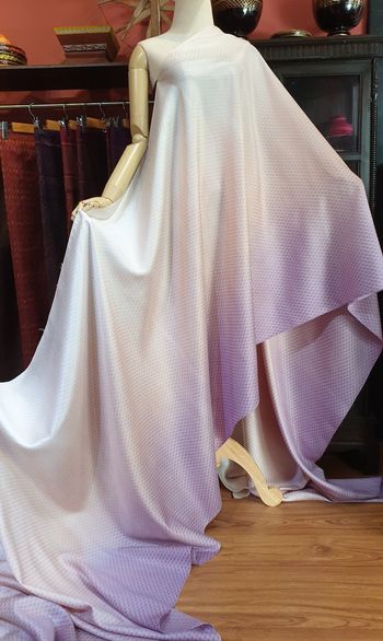 Modern plain colored silk with 8 tako marble flowers, tie-dye slides, white-purple shades, choose size, code BT-TT0218661924.