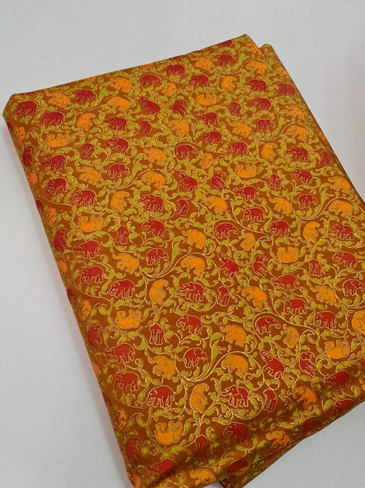 Thai Silk Printed Silk Brown (SKU-42143)