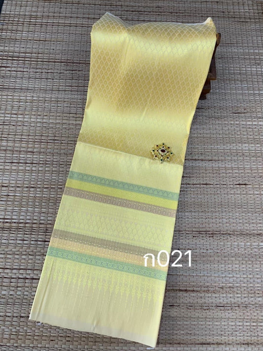 Surin silk sarong, 32 tako, size 1x2 meters, yellow, code N11-AA-ก021