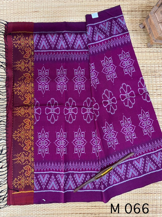 Mudmee silk sarong, real silk, 6 tassels, has a front, ruffled hem, size 1x2 meters, purple, code L9A-AA-M066