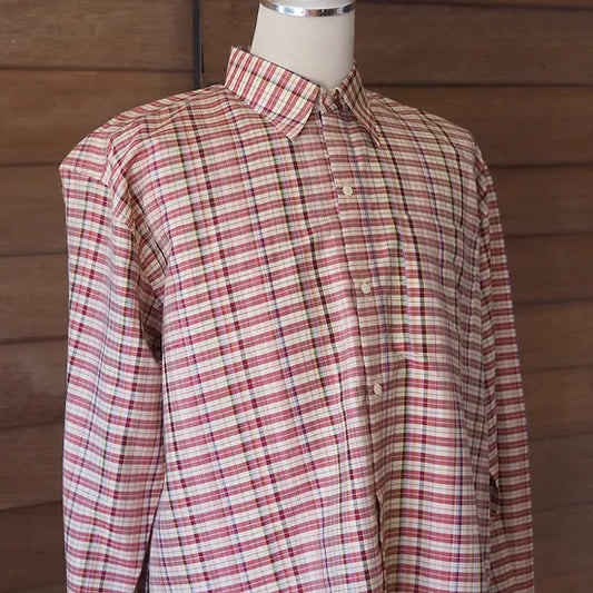 long sleeve shirt plaid silk Red and cream, code DN-CT-SKU100854