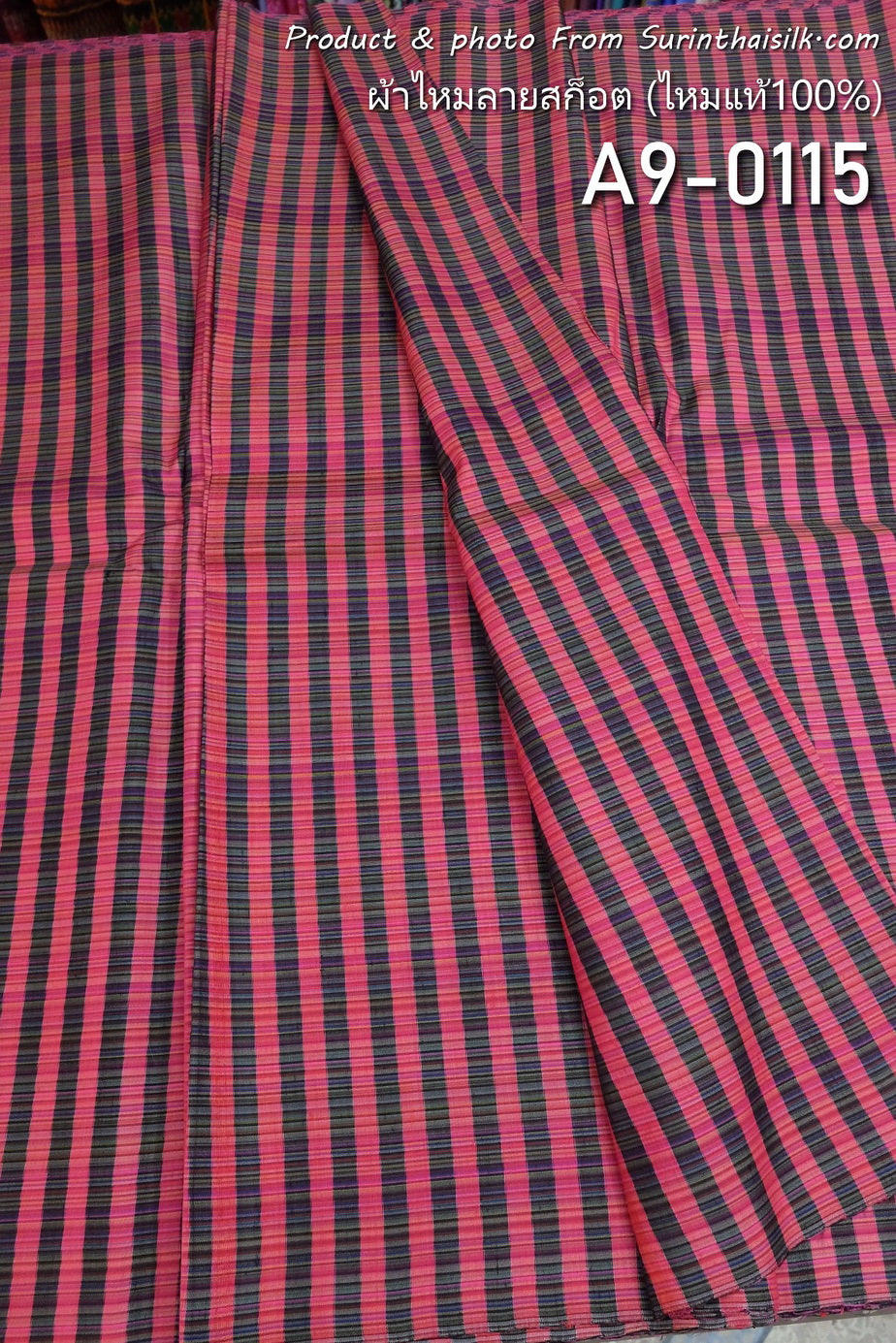 Thai Silk Checked / Plaid Weave Red Coarse texture (SKU-38217)