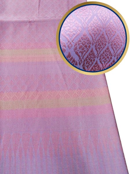 Surin silk skirt, real silk, 32 tako, real silk, size 1x2 meters, Kanchana pattern, purple, pink, lotus petals. N11-NY0524662