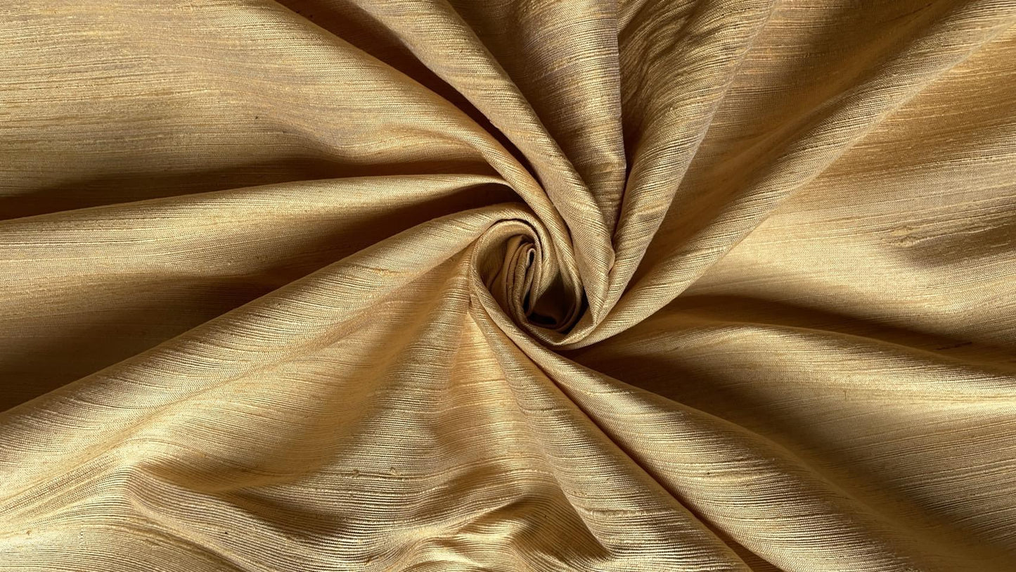 Thai Silk Plain Weave Coarse Handwoven Yellow Coarse texture (SKU-44362)