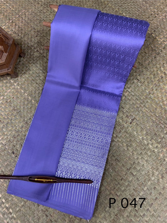 (Dress cloth) Surin Yok Dok silk Koh Choeng Silver Tin, size 1x4 meters (pattern 2 meters + background color 2 meters), purple, code N10-AA-031867094044