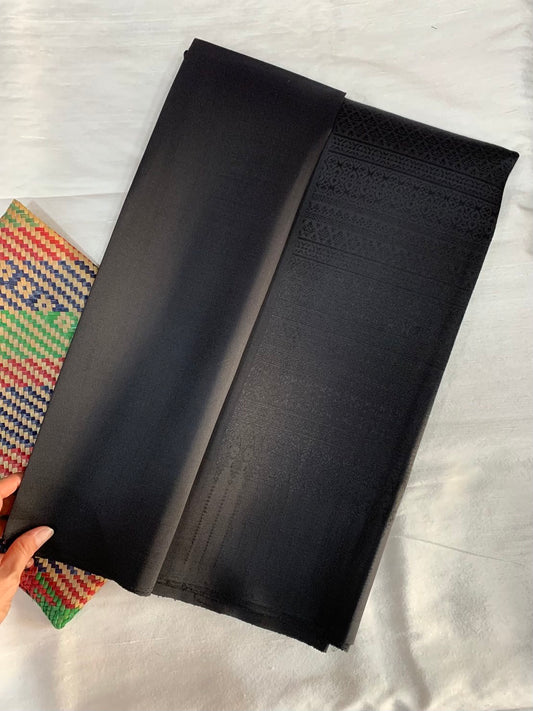 (Dress fabric) Surin silk, size 1x4 meters (pattern 2 meters + solid color 2 meters), black, code N10-AA1018661704910