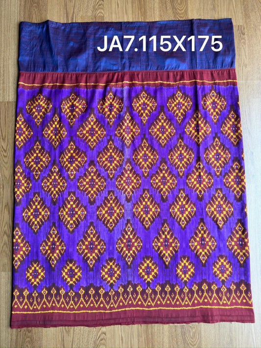 Special edition Mudmee silk sarong, 3-tako weave, size 115x175cm, purple background, code N9-SIL-JA7