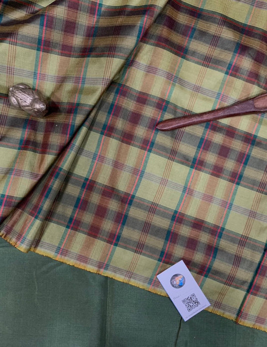 Thai Silk Checked / Plaid Weave Brown (SKU-23192)