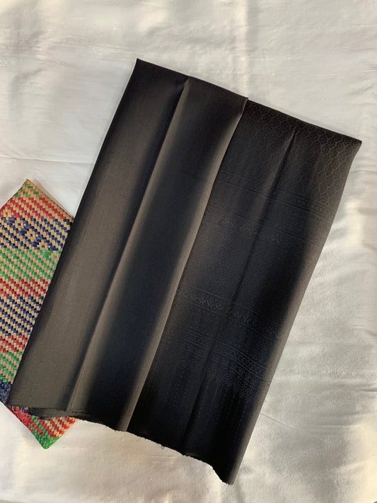 (Dress fabric) Surin silk, size 1x4 meters (pattern 2 meters + solid color 2 meters), black, code N10-AA101866170499