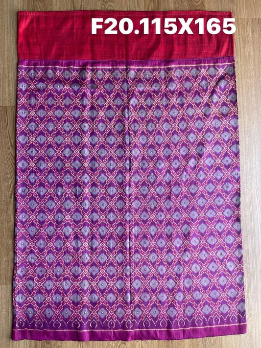 Sin, Battambang, Mai Baan Sao Mue Naturally dyed, size 115x165cm, red-purple background, code N9-SIL-F20.