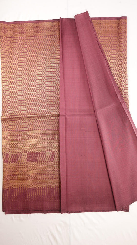 (Dress fabric) Surin silk, gold thread, size 1x4 meters (pattern 2 meters + solid color 2 meters), red, code N10-NY-09026712