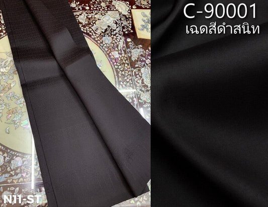 (Dress fabric) Surin silk, size 1x4 meters (pattern 2 meters + solid color 2 meters), completely black, code N10-ST0124661