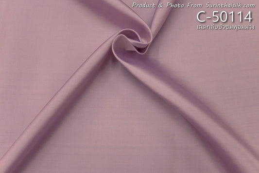 Solid colored silk, smooth texture, 2 strands of real silk, pink and purple with lotus petals. Sold by the yard, code C-50114