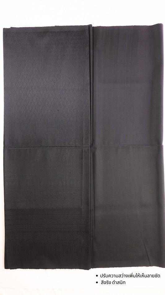 (Dress fabric) Surin silk, size 1x4 meters (pattern 2 meters + solid color 2 meters), black, code N10-NY-0902671