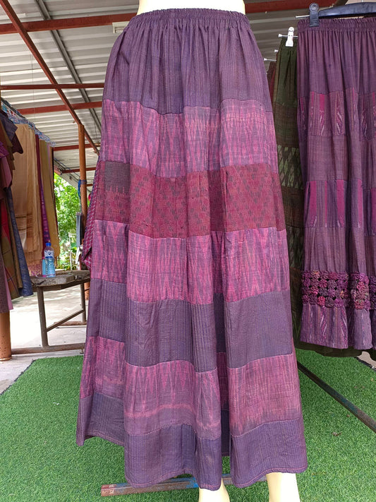 old silk skirt Sewing from real silk, hand-woven, no flowers, light purple, code WM-ND06296610.