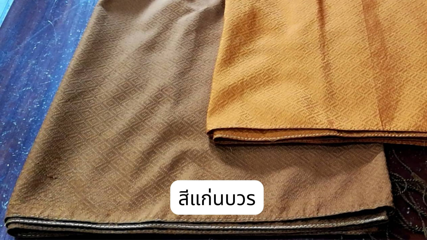 Chest cloth for monks, real silk, woven with flowers, glass ball, size 30x2.50 meters (including the robe), Kaen Bowon color, code ZYB-NY-0522672