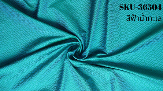 Thai Silk Plain Weave Brocade Blue (SKU-36504)
