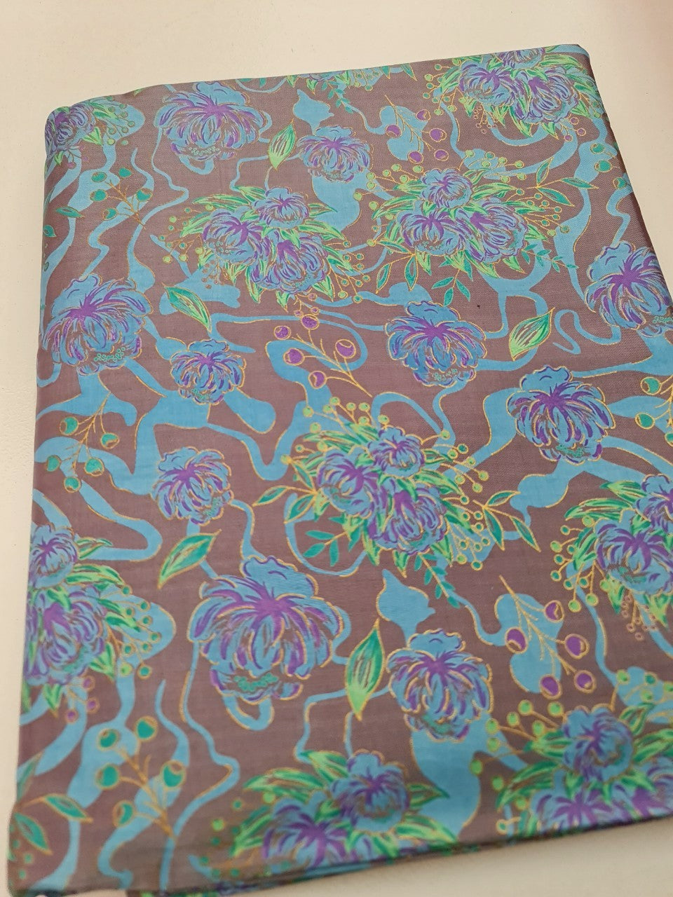 Thai Silk Printed Silk Gray (SKU-42155)