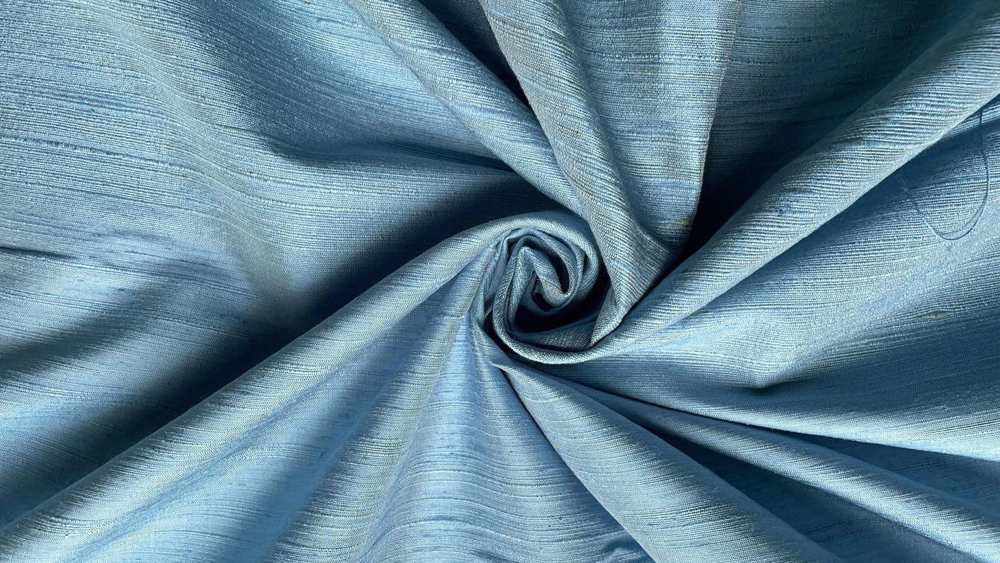 Thai Silk Plain Weave Coarse Handwoven Blue Coarse texture (SKU-44352)