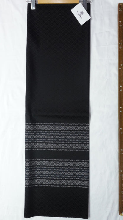 ซิ่น ผ้าไหมแท้ ยกดอกมีเชิง ขนาด 1x2เมตร สีดำ รหัส B7-NY-012468013