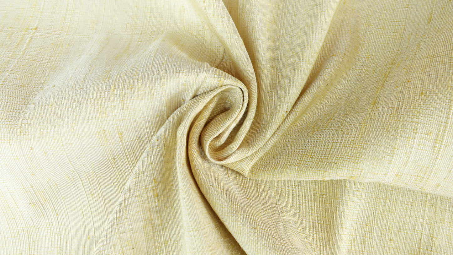 Thai Silk Plain Weave Coarse Handwoven Yellow Coarse texture (SKU-41601)