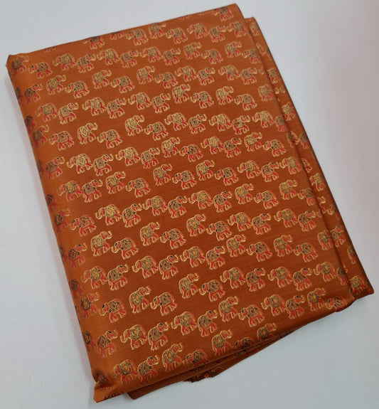 Thai Silk Printed Silk Brown (SKU-42142)